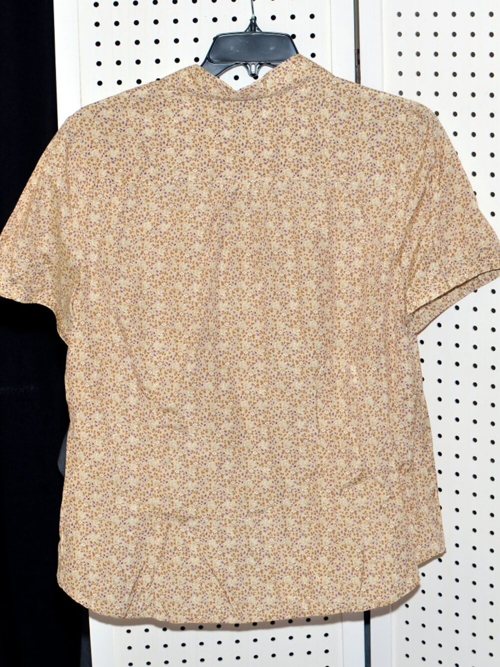 George Designs by Mark Eisen Silk Blend Floral Blouse XL Yellow Tan Y2K - Picture 6 of 8